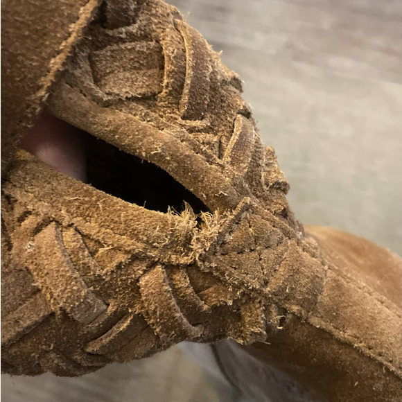 UGG AUSTRALIA Lynnea Weave Suede Studded Fold Over Clog Ankle Boot - Picture 13 of 13